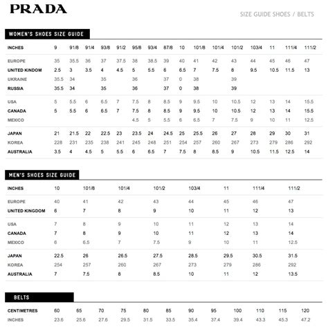 prada men's size chart|prada dress size chart.